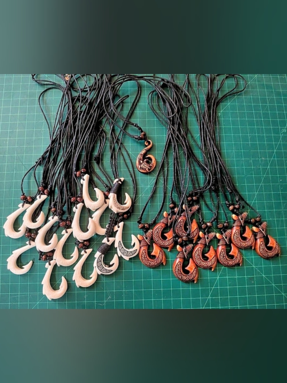 22 Fish hook Pendant Necklaces